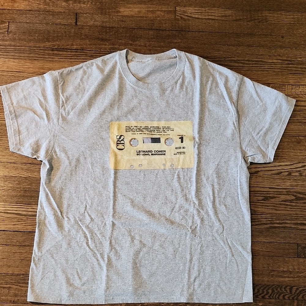 Leonard Cohen T-Shirt with Cassette Design
